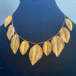 Napier vintage gold leaf necklace
